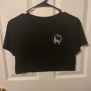 Black Skeleton Crop Top